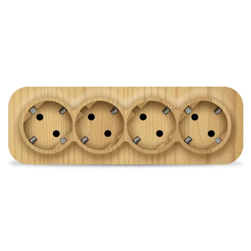 Розетка 4-м ОП 16А IP20 с заземл. сосна IONICH 1457 Розетка 4-м ОП 16А IP20 с заземл. сосна IONICH 1457